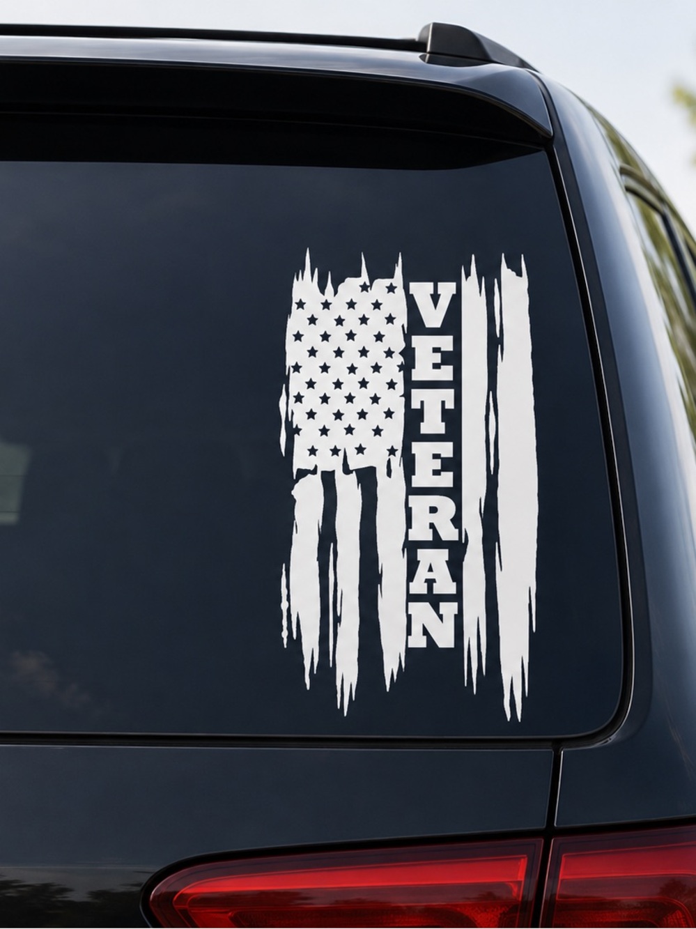 Veteran USA Flag Decal - 10 inches